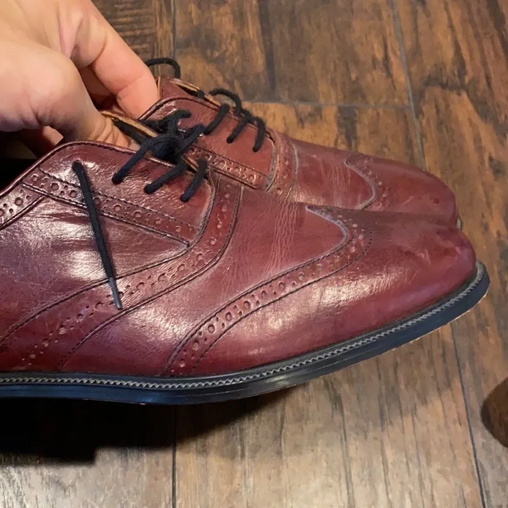 stanley blacker couture handmade in Italy size 12 in GUC reddish brown leather
